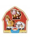 Пазл — вкладка дерев'яна для малюків "Тварини з ферми" Melissa&Doug 3 елементи MD2054
