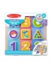Пазл — вкладка дерев'яна для малюків "Літери/ Цифри" Melissa&Doug 9 елементів MD1899