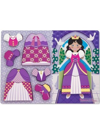 Пазл — вкладка дерев'яна для малюків "Принцесі" Melissa&Doug 6 елементів MD19021
