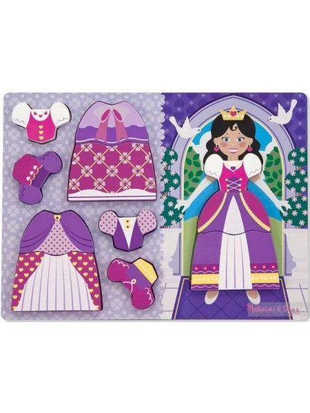 Пазл — вкладка дерев'яна для малюків "Принцесі" Melissa&Doug 6 елементів MD19021