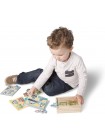 Дерев'яний пазл 4 в 1 в коробці Melissa&Doug "Машини" 12х4 елементи 12х16 см MD4791