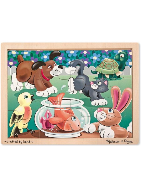 Пазл дерев'яний Melissa&Doug "Домашні тварини" 12 елементів 22х28 см MD12932