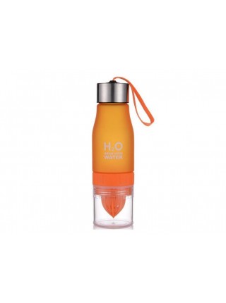 Пляшка для води та напоїв H2O з цитрусовою соковичавницею 650 мл Жовтогаряча (SUN0032)