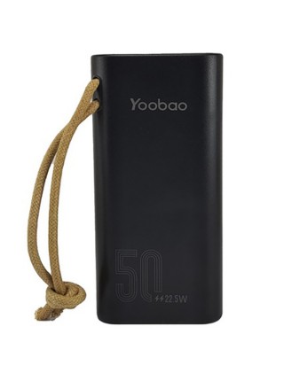 Повербанк Yoobao H5 Power Bank 50000 mAh SCP22.5W/PD20W PD Type-C ліхтарик Чорний