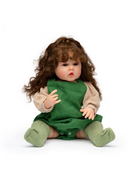 Анатомічна Лялька Reborn Doll дівчинка з волоссям Сільвія 55 см Різнобарвний (852)