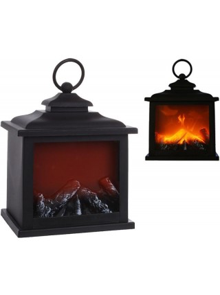 Світлодіодний камін BonaDi Black&Fire 12х19х17 см Чорно-червоний DP232328
