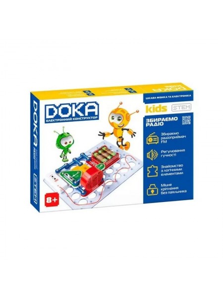 Конструктор електронний DOKA Збираємо радіо 19 дет Різнобарвний (D70703)