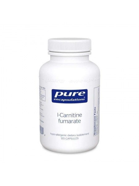 L-карнітин фумарат l-Carnitine Fumarate Pure Encapsulations для поліпшення метаболізму м'язів і жирів 120 капсул