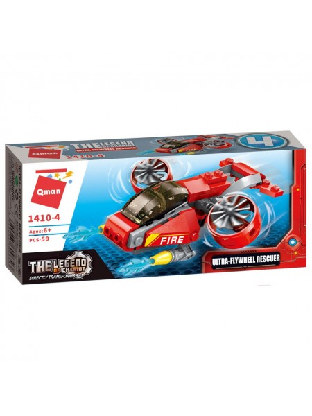 Дитячий конструктор Пожежна техніка Qman 1410 у коробці Ultra-Flywheel Rescuer