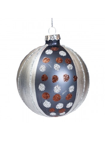 Новорічна куля Elisey Блискучі горошини 9 см Різнобарвна (6000-011)