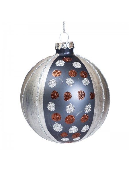 Новорічна куля Elisey Блискучі горошини 9 см Різнобарвна (6000-011)
