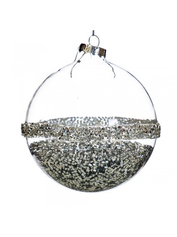 Куля новорічна Elisey Казкова куля 10 см Прозора зі сріблястим (095NB)