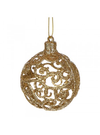 Ялинкова іграшка Elisey Білосніжні кулі 6 см Золотистий (013NZ-2)
