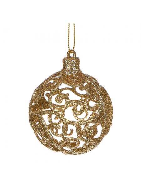 Ялинкова іграшка Elisey Білосніжні кулі 6 см Золотистий (013NZ-2)