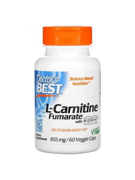 Карнитин Doctor's Best L-Carnitine Fumarate 855 mg 60 Veg Caps