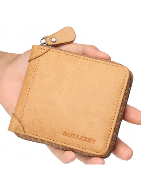 Чоловічий гаманець BAELLERRY Male Mini шкіряне портмоне Short Кавовий (SUN1161)