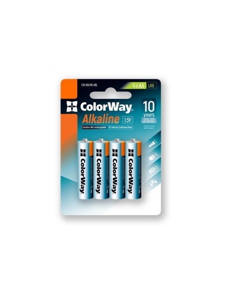 Батарейка ColorWay Alkaline Power AA/LR06 BL 4шт