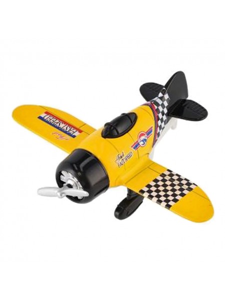Дитячий металевий "Самолет" A-Toys XG879-102 інерційний Жовтий