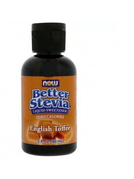 Замінник цукру NOW Foods Better Stevia Liquid Sweetener 2 fl oz 60 ml English Toffee