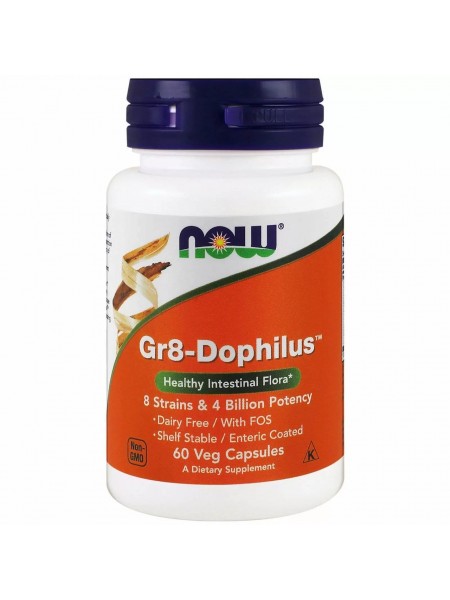 Пробиотик NOW Foods Gr8-Dophilus 4 billion 60 Veg Caps