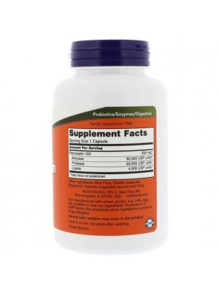 Панкреатин NOW Foods Pancreatin 10X 200 mg 250 Caps