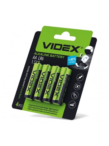 Батарейка місячна Videx LR06/AA 4 шт.