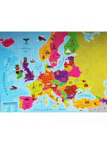 Магнітний пазл Мапа Європи 30 елементів 38 х 28 см Artos games (21298)