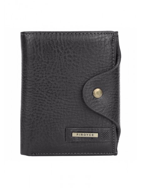 Чоловічий гаманець BAELLERRY Retro Style Mini шкіряний портмоне на кнопці Short Чорний (SUN1174)