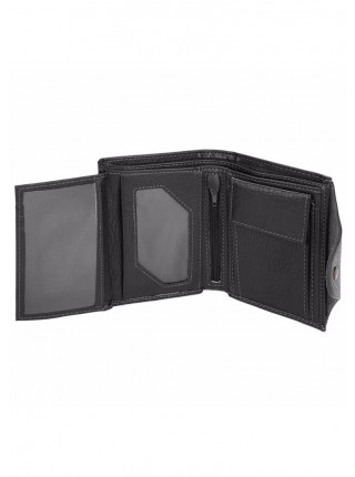 Чоловічий гаманець BAELLERRY Retro Style Mini шкіряний портмоне на кнопці Short Чорний (SUN1174)