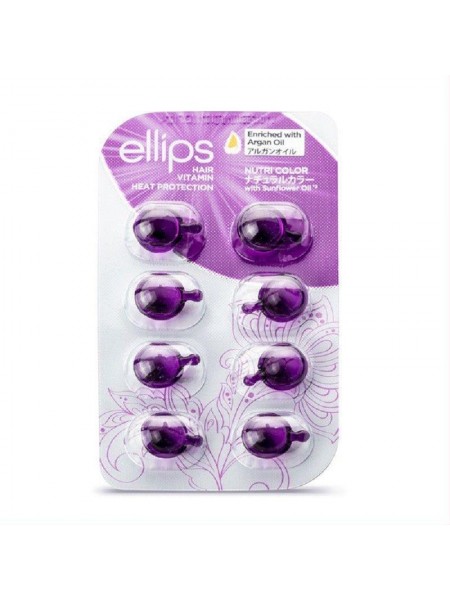 Вітаміни-олія для волосся Сяйво кольору Nutri color with triple care Ellips 8 шт.