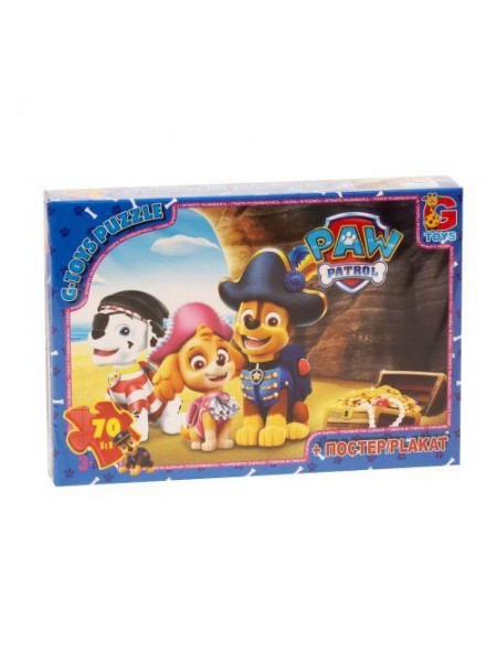 Пазли G-Toys "Щенячий патруль" 70 елементів + постер 21 х 30 см PW0826