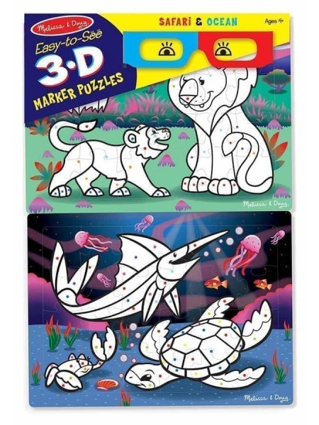 3D пазли-розмальовки "Сафарі/А Океан" Melissa&Doug MD8823
