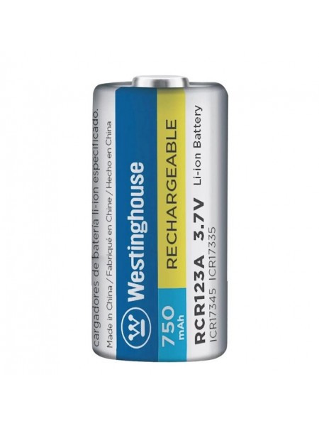 Аккумулятор Westinghouse Li-ion RCR123A, 3.7V, 750mAh, 1шт
