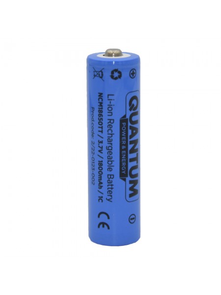 Акумулятор літій-іонний Quantum Li-ion NCM18650, 1800 mAh, 1С, з клемним виступом, 1 шт./уп
