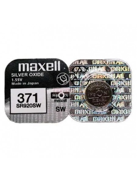 Батарейка Maxell "таблетка" SR371/920SW 1 шт./пач.