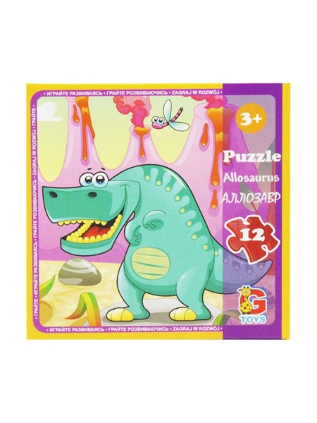 Пазли дитячі "Динозаври" G-Toys LD01 12 елементів