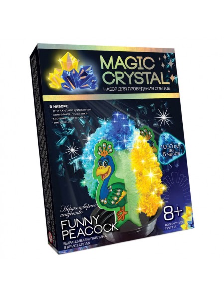 Дитячий набір для проведення дослідів "MAGIC CRYSTAL" Danko Toys ОМС-01 Funny Peacock
