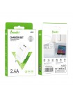 Мережевий зарядний пристрій Avantis A820 (1USB/2.4 A) + USB-кабель Micro-білий