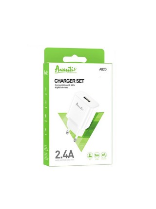 Мережевий зарядний пристрій для Avantis A820 (1USB/2.4A) — білий