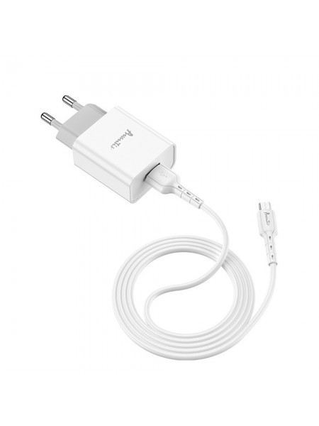 Мережевий зарядний пристрій Avantis A825 (1USB/2.1A) + USB-кабель Micro-білий