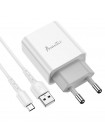 Мережевий зарядний пристрій Avantis A825 (1USB/2.1A) + USB-кабель Micro-білий