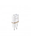 Мережевий зарядний пристрій Aspor A828 Eco 2USB/2.4 A + кабель USB — Lightning-білий