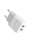 Мережевий зарядний пристрій Avantis A829 (2USB/2.4A) — білий
