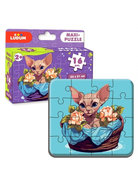 Пазл дитячий максі "Котик 2" Ludum ME5032-03 16 великих елементів