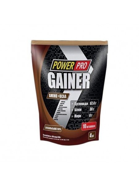 Гейнер Power Pro Gainer 4000 g /100 servings/ Бразильський горіх