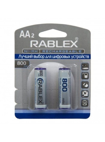 Акумуляторна батарейка Rablex HR6 AA NI-MH 800mAh 2 шт.