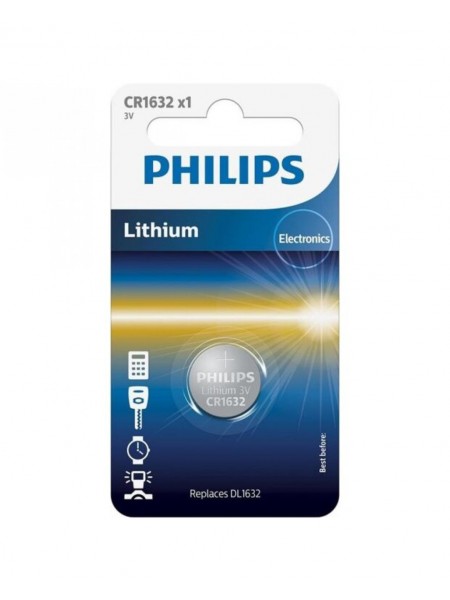 Батарейка Philips Lithium CR1632 BLI 1 (CR1632/00B)