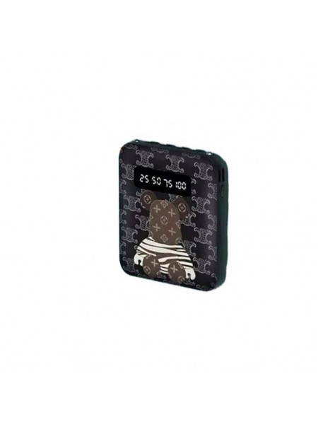 УМБ Power Bank Smart 5000 mAh повербанк з екраном і ліхтариком 4 в 1 Bearbrick Black (16133-hbr)