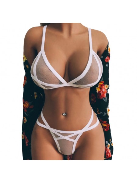 Комплект еротичної спідньої білизни в сіточку We Love 2XL Білий (white_xxl_DLSC625)