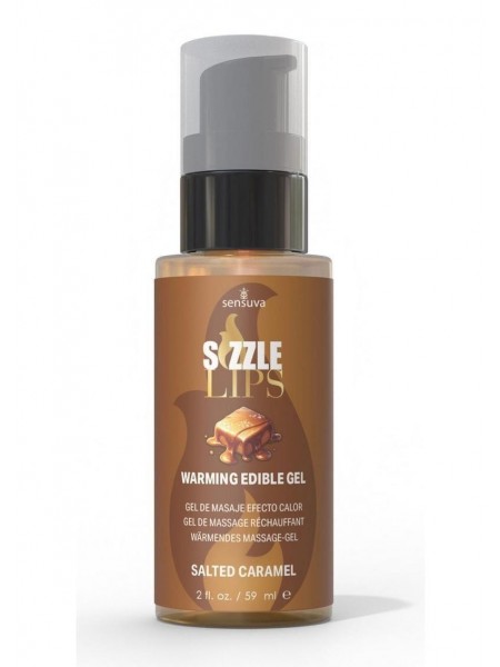 Зігрівальний масажний гель Sensuva Sizzle Lips Salted Caramel 59 мл без цукру їстівний